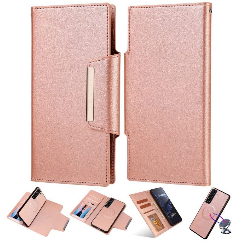 Hoesje Flip Case voor Samsung Galaxy S23 Plus 5G Afneembare Zilveren Sluiting