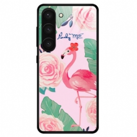 Hoesje voor Samsung Galaxy S23 Plus 5G Flamingo Gehard Glas