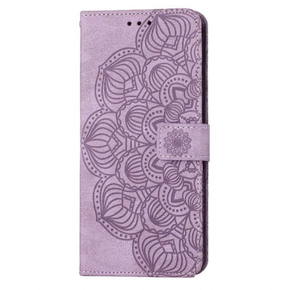 Leren Hoesje voor Samsung Galaxy S23 Plus 5G Met Ketting Strakke Mandala