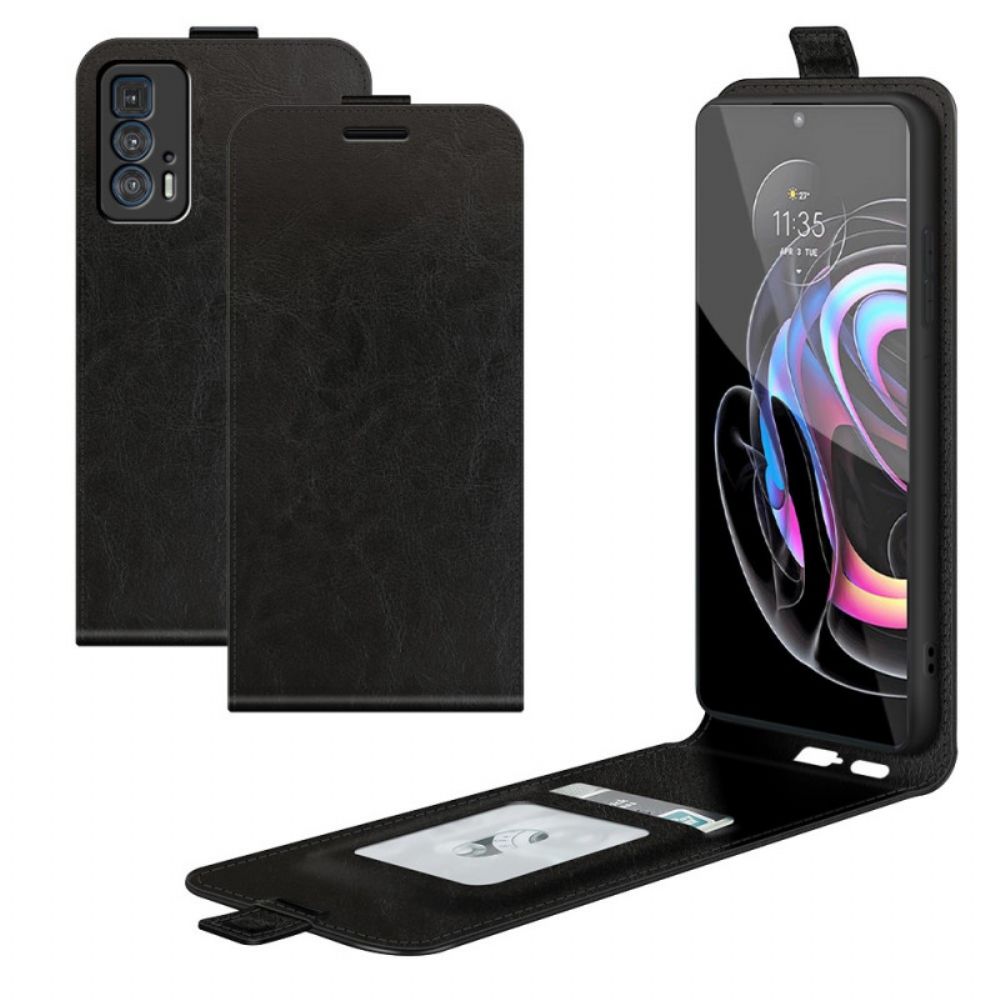 Flip Case voor Motorola Edge 20 Pro Folio-hoesje Verticaal Leereffect Met Flap