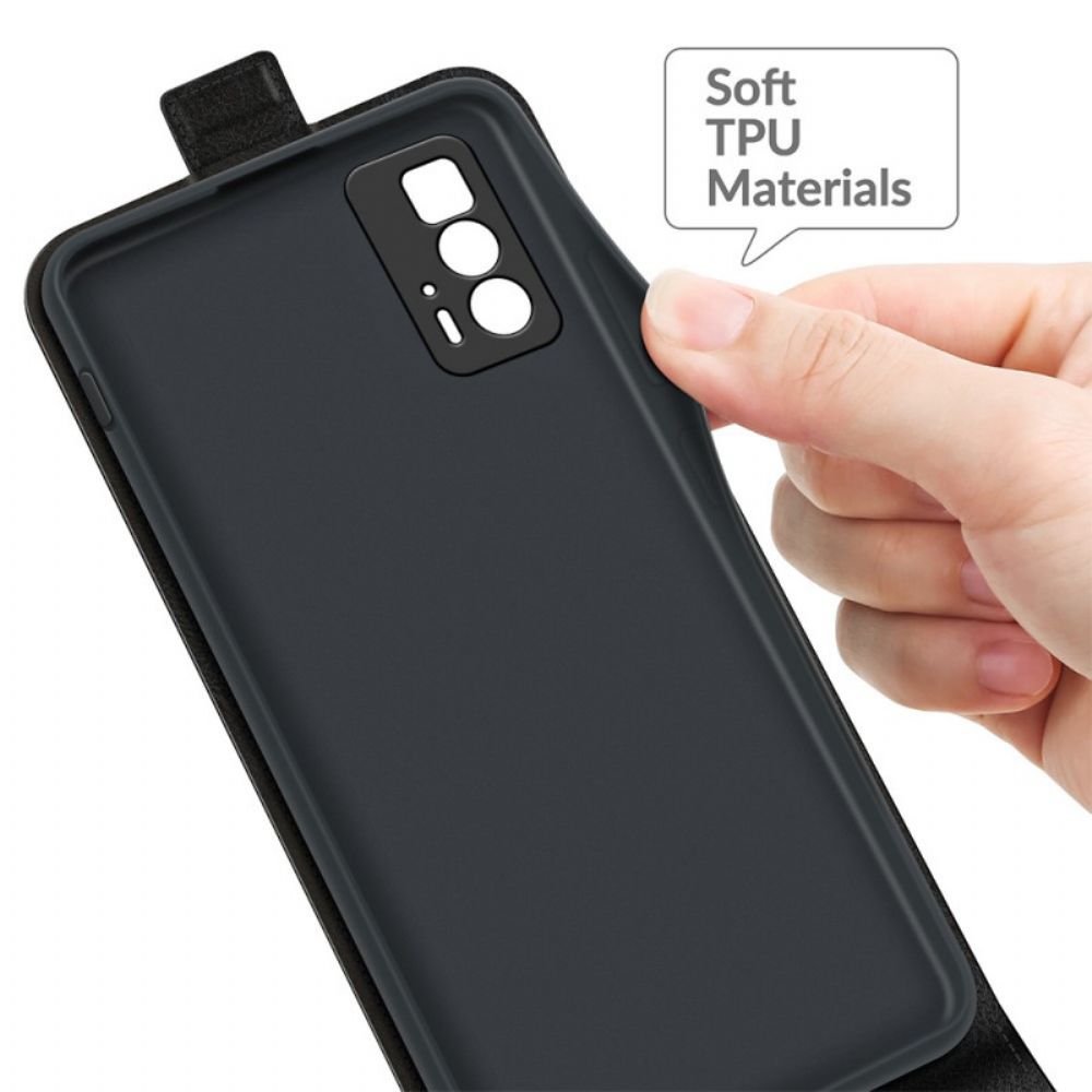 Flip Case voor Motorola Edge 20 Pro Folio-hoesje Verticaal Leereffect Met Flap