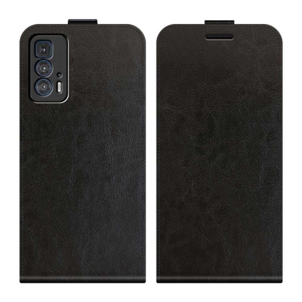 Flip Case voor Motorola Edge 20 Pro Folio-hoesje Verticaal Leereffect Met Flap