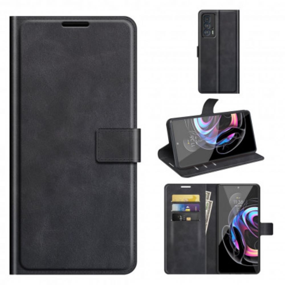 Folio-hoesje voor Motorola Edge 20 Pro Extreem Slank Leereffect