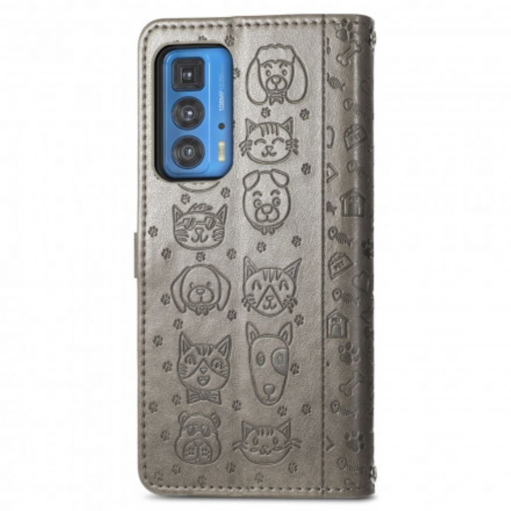 Folio-hoesje voor Motorola Edge 20 Pro Geanimeerde Dieren