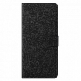 Folio-hoesje voor Motorola Edge 20 Pro Litchi-leereffect