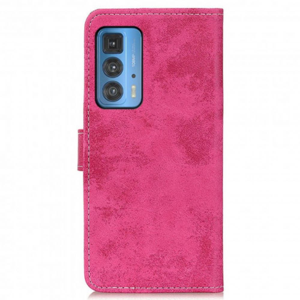 Folio-hoesje voor Motorola Edge 20 Pro Vintage Kunstleer