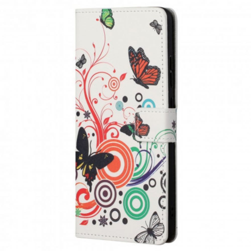 Folio-hoesje voor Motorola Edge 20 Pro Vlinders En Bloemen