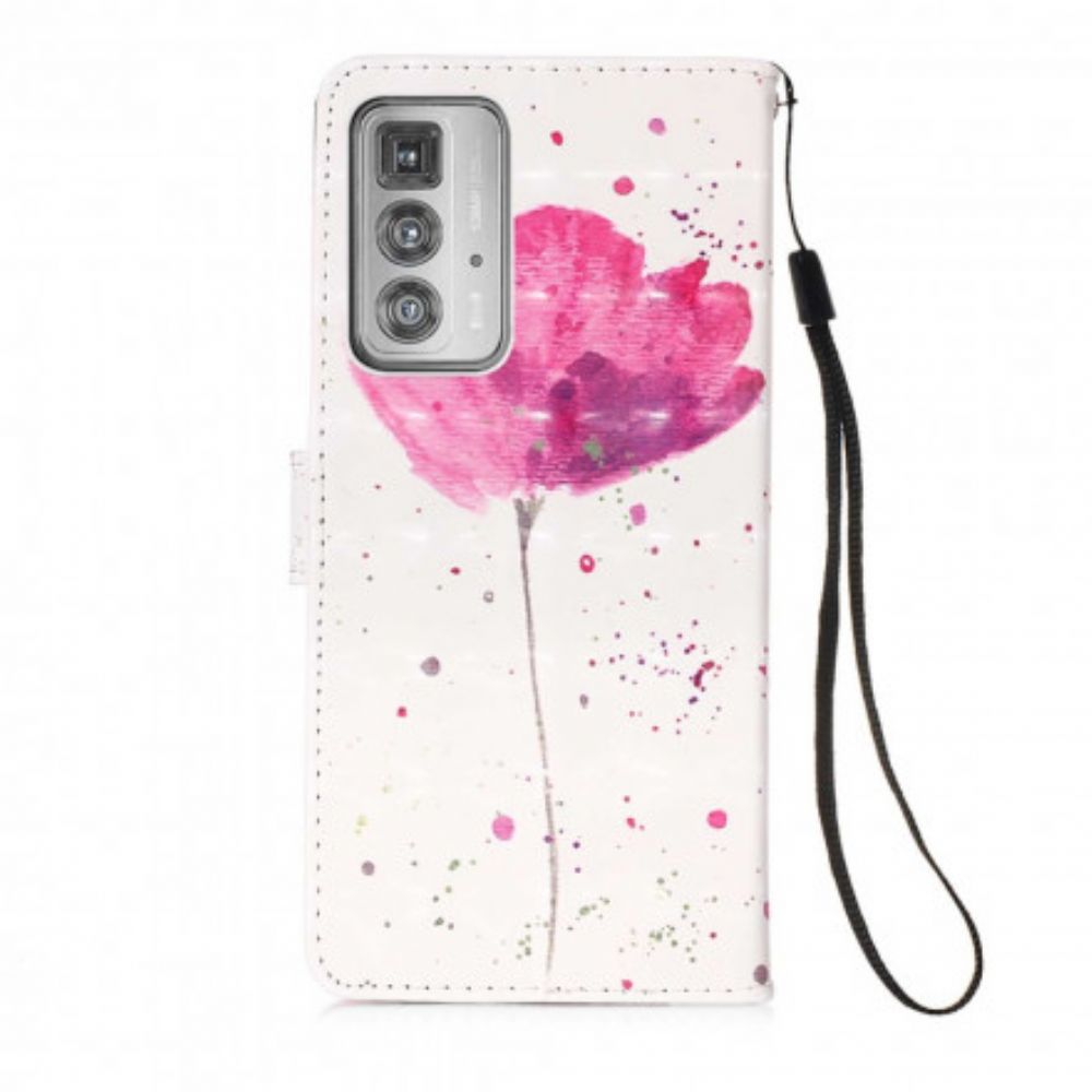 Hoesje Leren Hoesje voor Motorola Edge 20 Pro Aquarel Halster