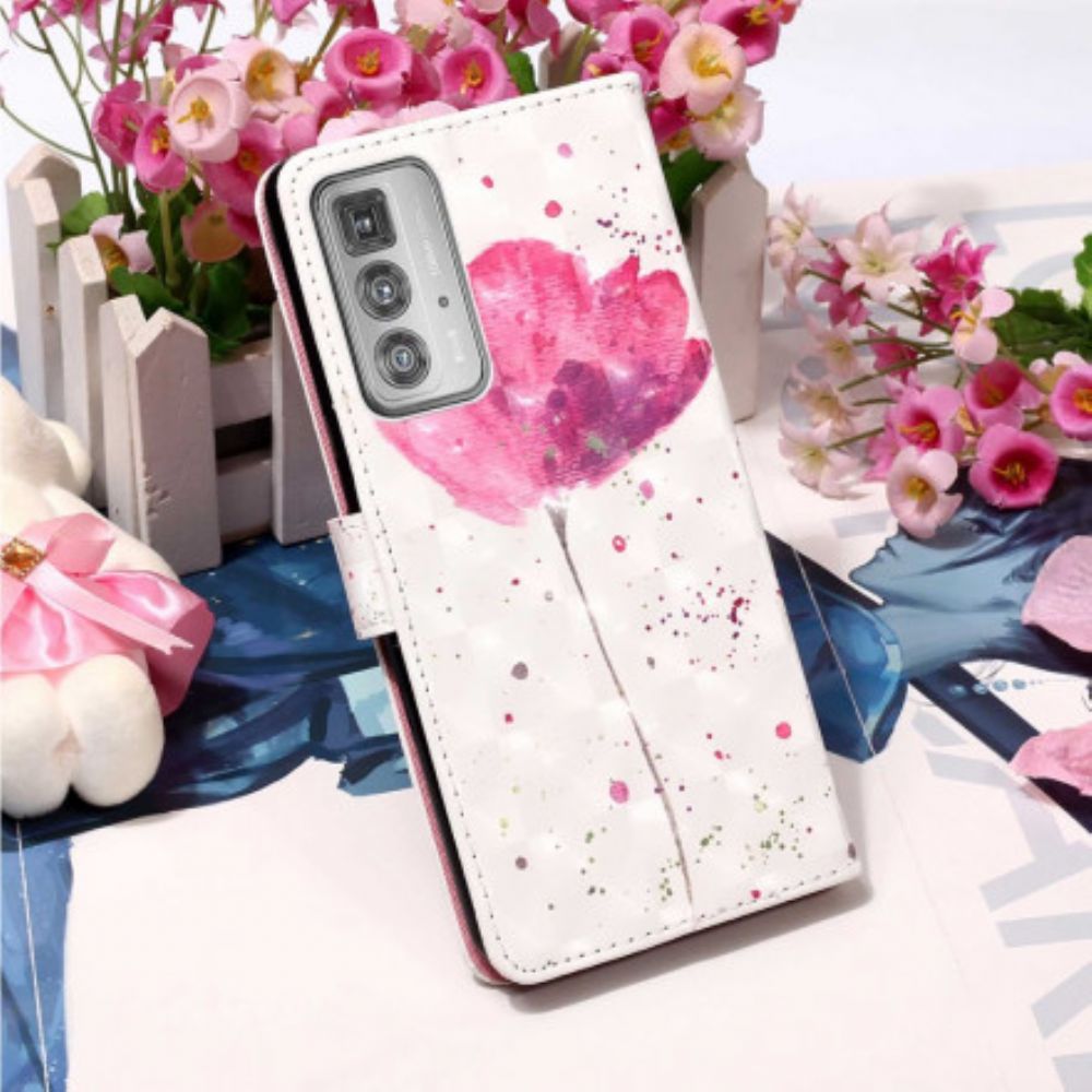 Hoesje Leren Hoesje voor Motorola Edge 20 Pro Aquarel Halster