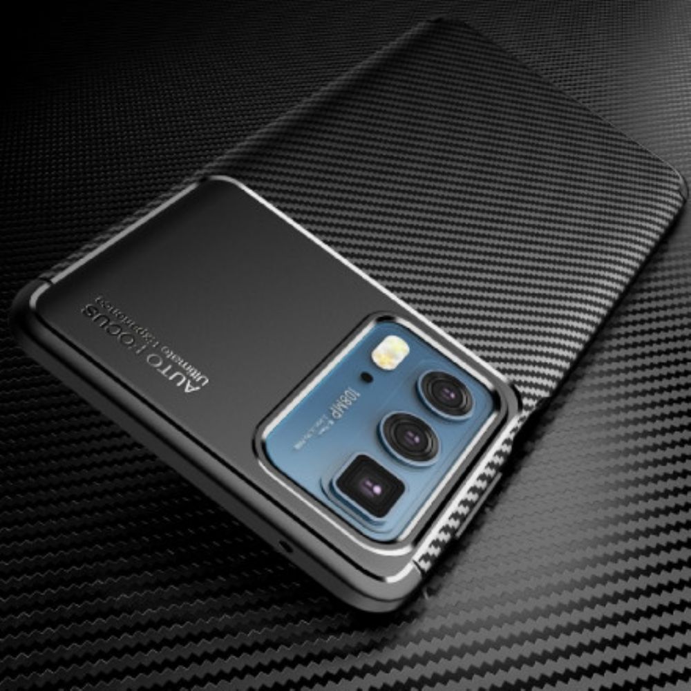 Hoesje voor Motorola Edge 20 Pro Koolstofvezeltextuur Flexibel