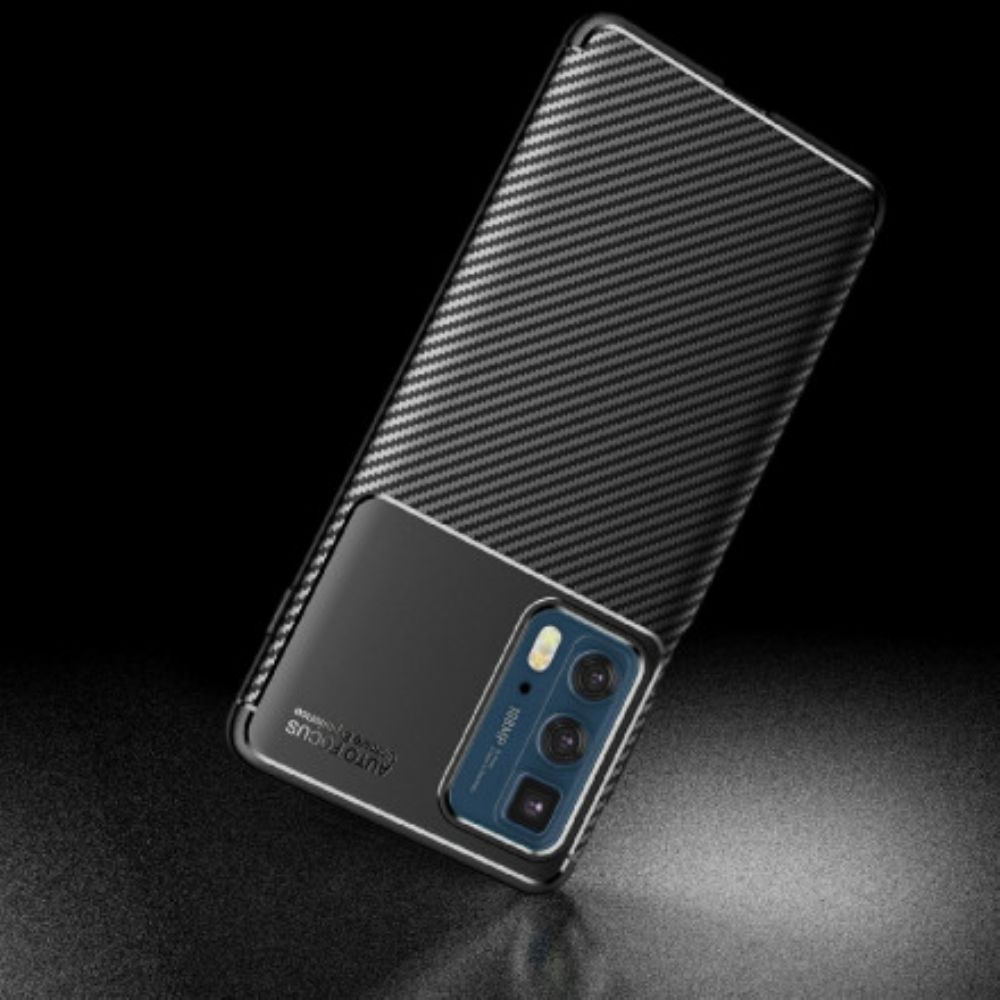 Hoesje voor Motorola Edge 20 Pro Koolstofvezeltextuur Flexibel