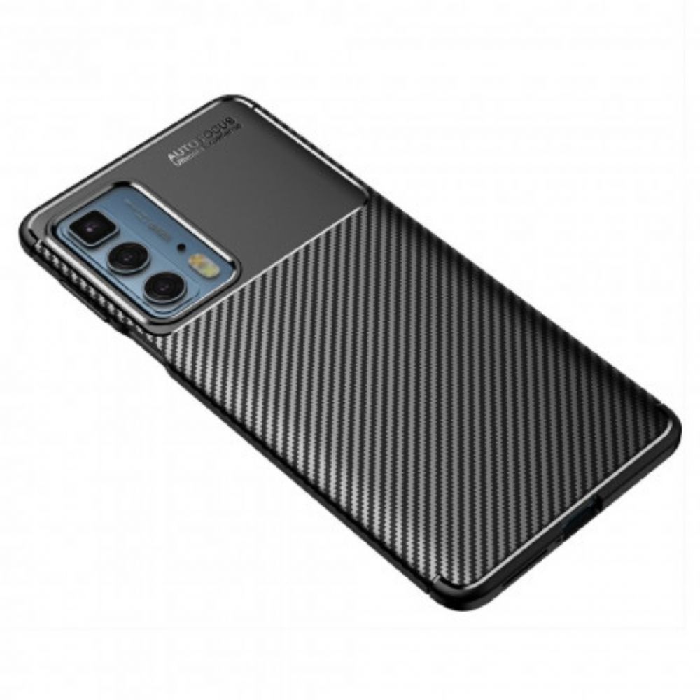 Hoesje voor Motorola Edge 20 Pro Koolstofvezeltextuur Flexibel