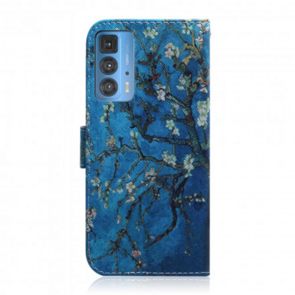 Leren Hoesje voor Motorola Edge 20 Pro Bloeiende Boomtak