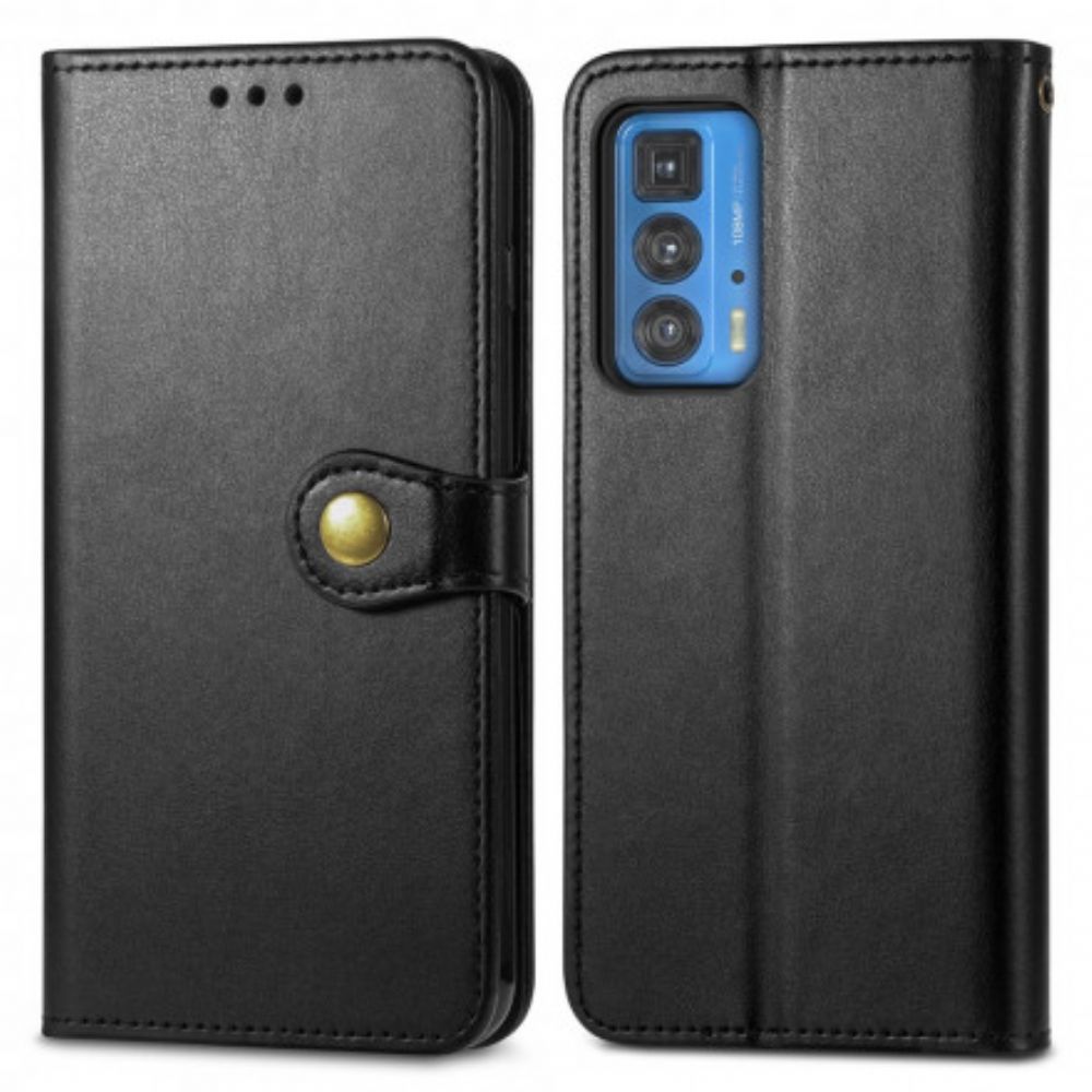 Leren Hoesje voor Motorola Edge 20 Pro Faux Leder En Vintage Sluiting