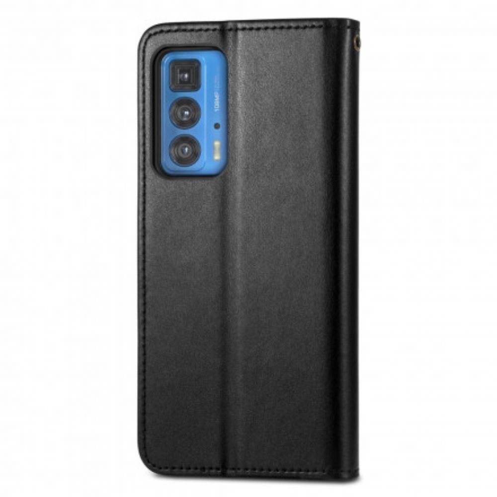 Leren Hoesje voor Motorola Edge 20 Pro Faux Leder En Vintage Sluiting