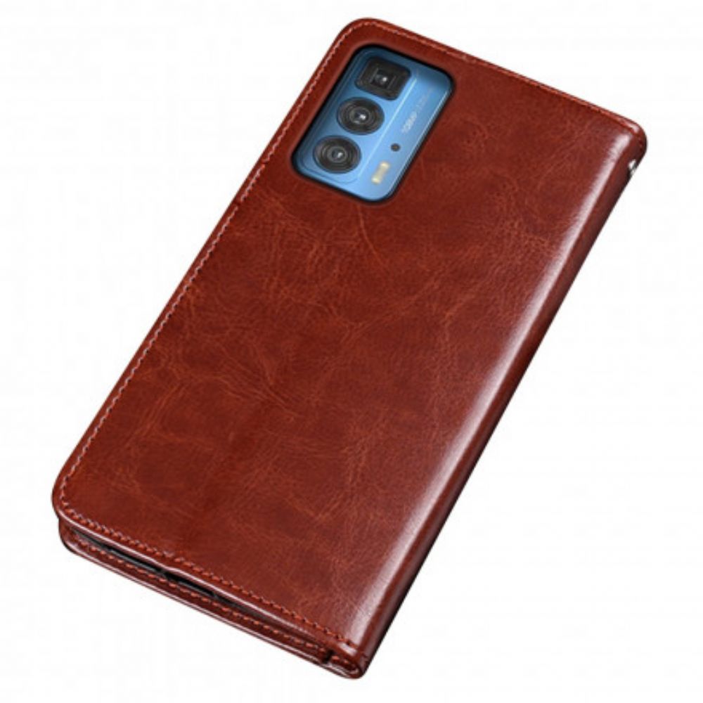 Leren Hoesje voor Motorola Edge 20 Pro Imitatieleer Idewei