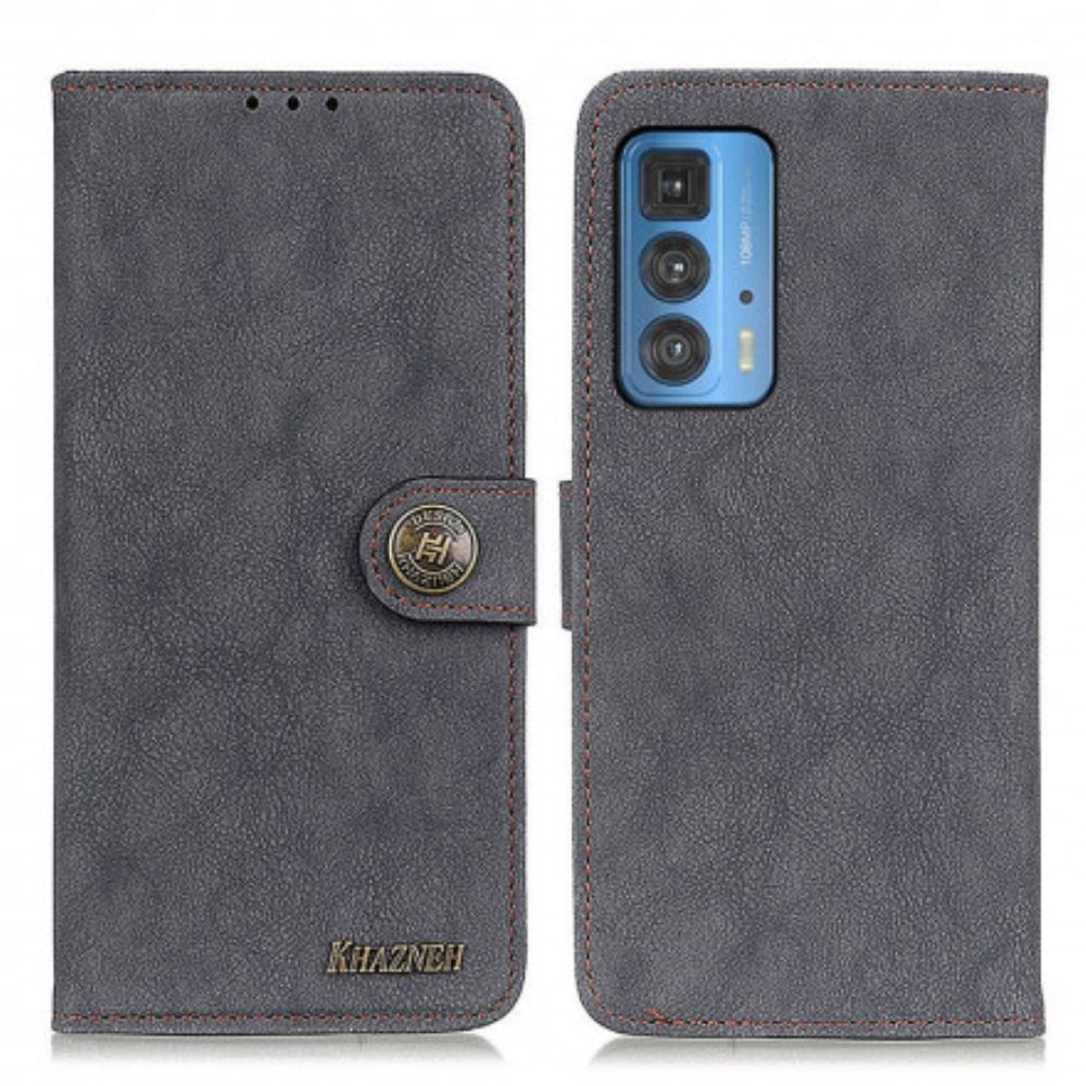 Leren Hoesje voor Motorola Edge 20 Pro Khazneh Retro Splitleer