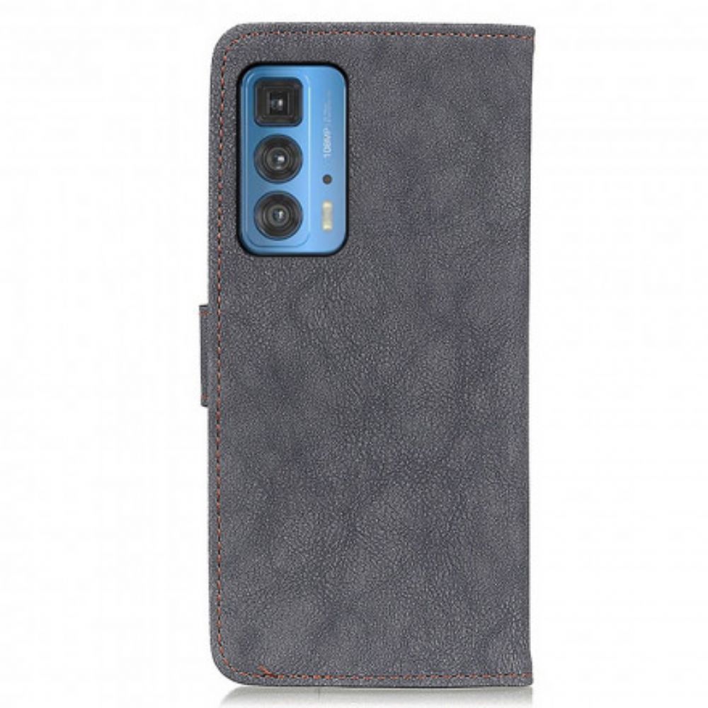 Leren Hoesje voor Motorola Edge 20 Pro Khazneh Retro Splitleer