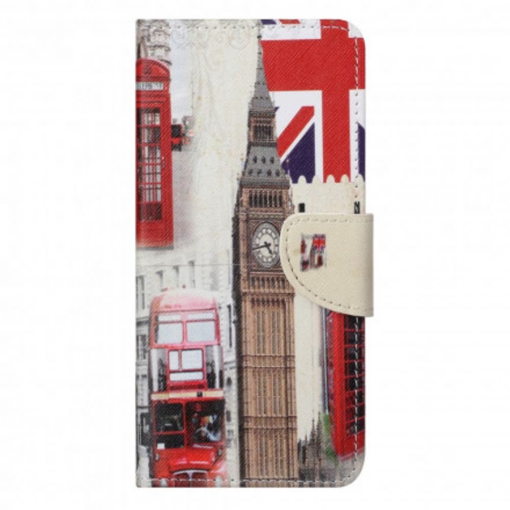 Leren Hoesje voor Motorola Edge 20 Pro Londen Leven