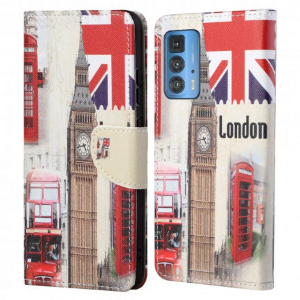 Leren Hoesje voor Motorola Edge 20 Pro Londen Leven