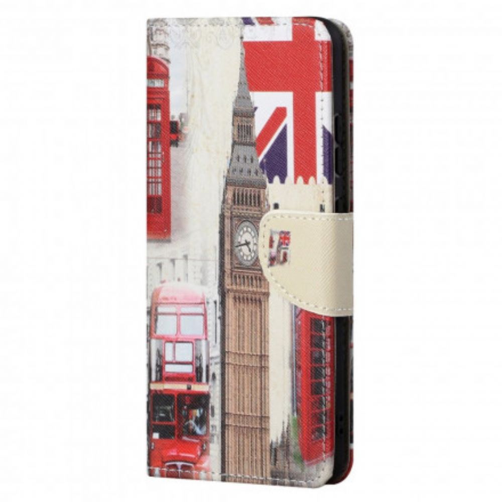 Leren Hoesje voor Motorola Edge 20 Pro Londen Leven