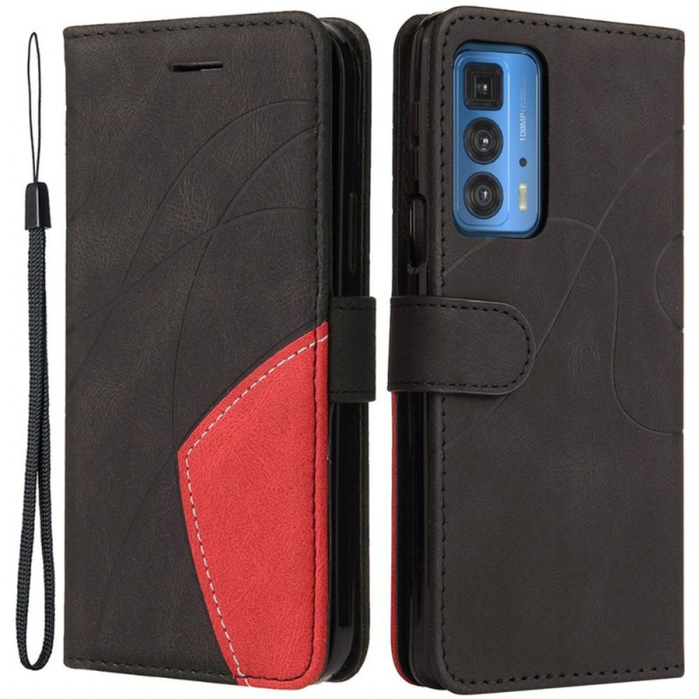 Leren Hoesje voor Motorola Edge 20 Pro Tweekleurig