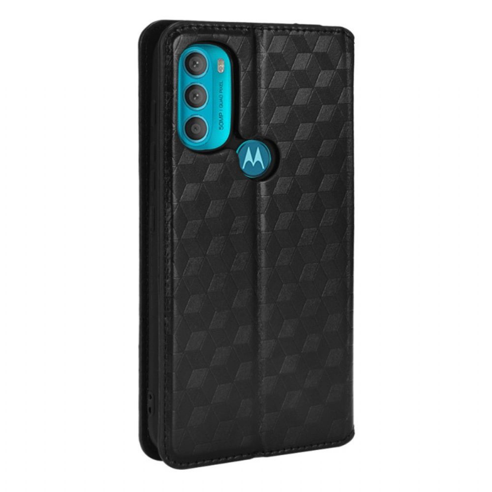 Bescherming Hoesje voor Moto G71 5G Folio-hoesje Diamant Leder Effect