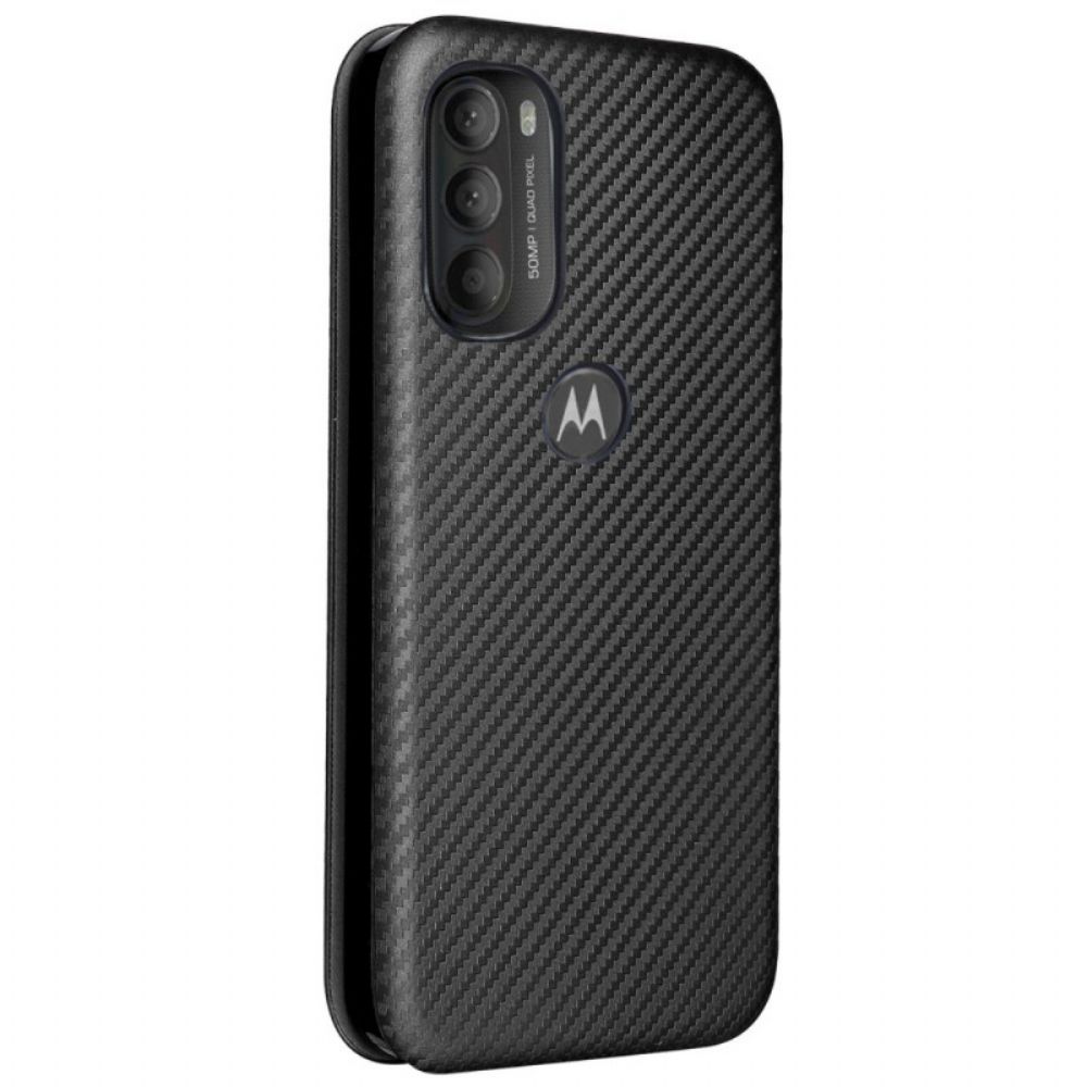 Bescherming Hoesje voor Moto G71 5G Folio-hoesje Gekleurde Carbon Silicone