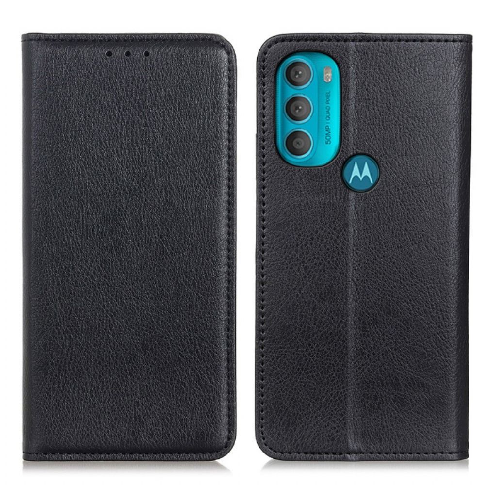 Bescherming Hoesje voor Moto G71 5G Folio-hoesje Gestructureerd Splitleer