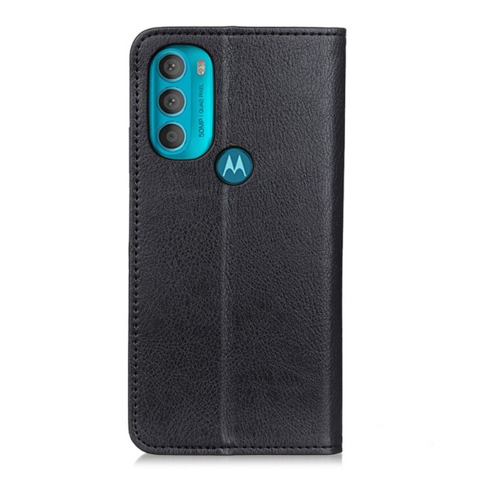 Bescherming Hoesje voor Moto G71 5G Folio-hoesje Gestructureerd Splitleer