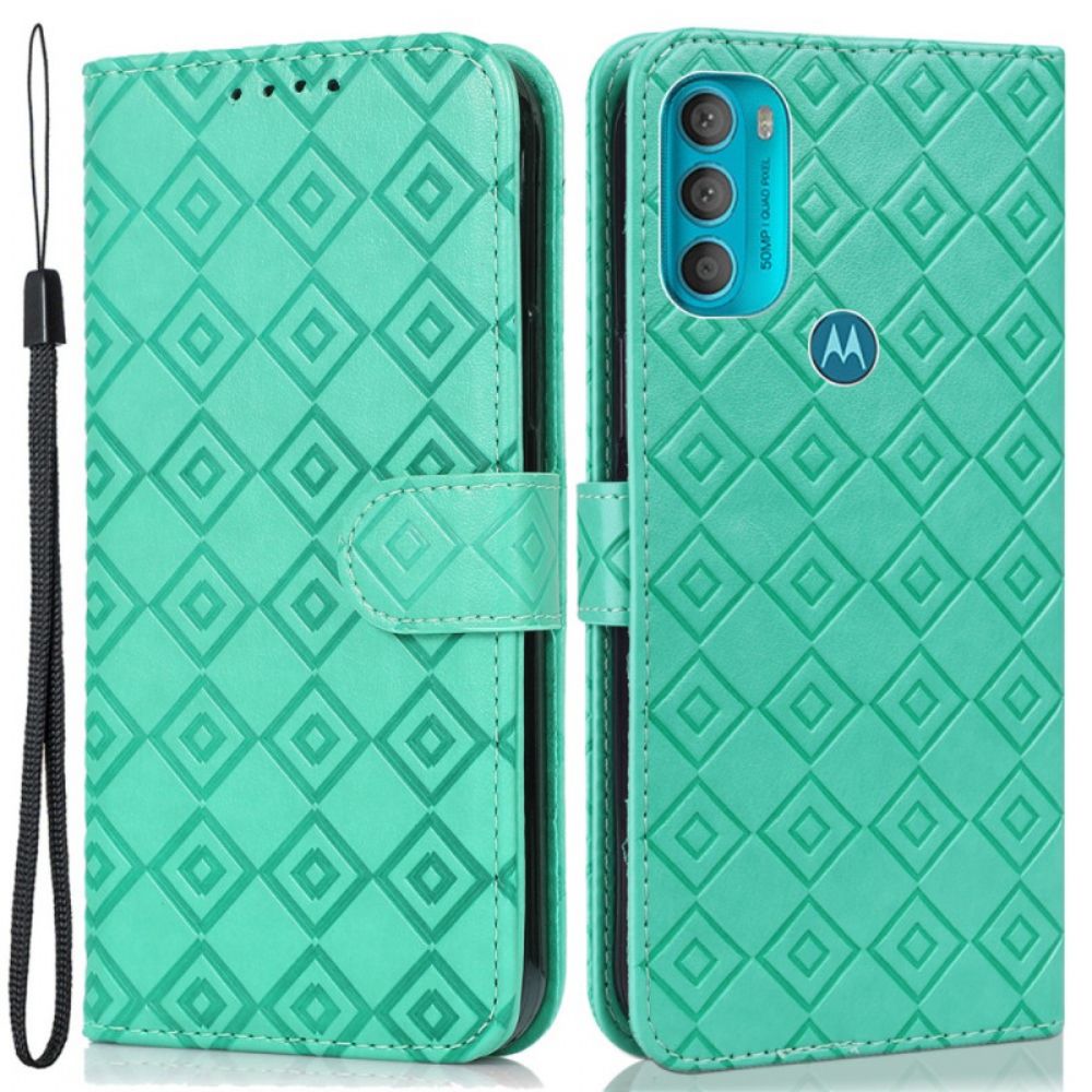 Flip Case voor Moto G71 5G Kunstleer Patrooncontroles