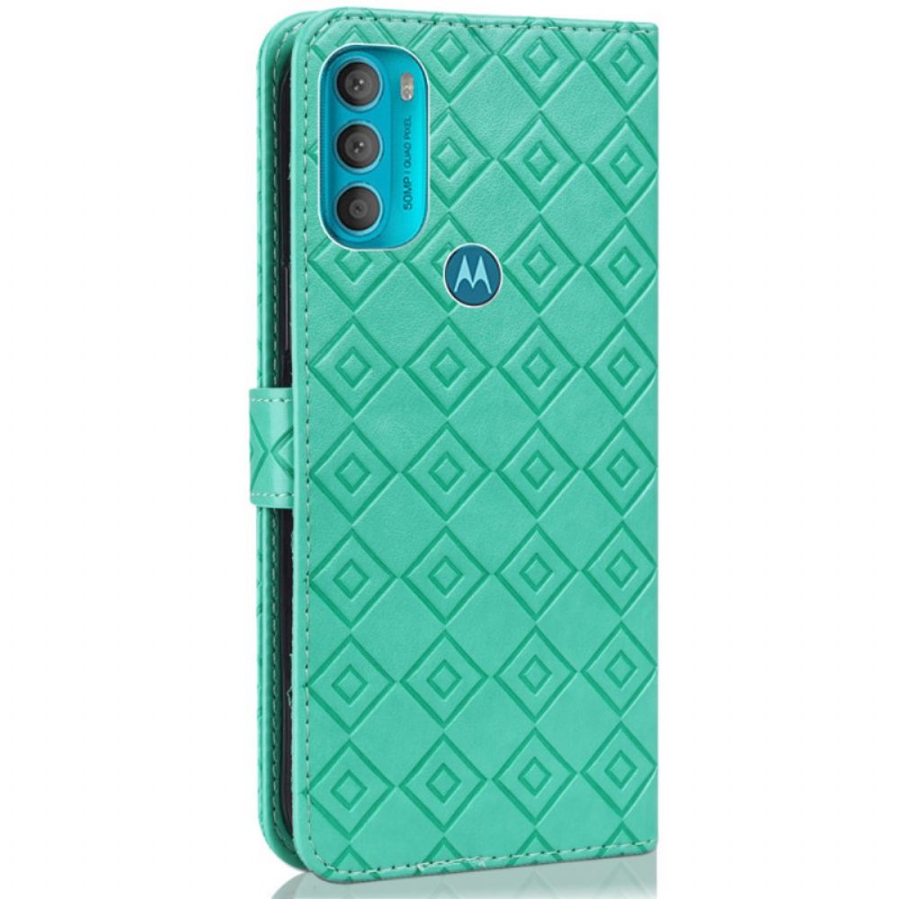 Flip Case voor Moto G71 5G Kunstleer Patrooncontroles