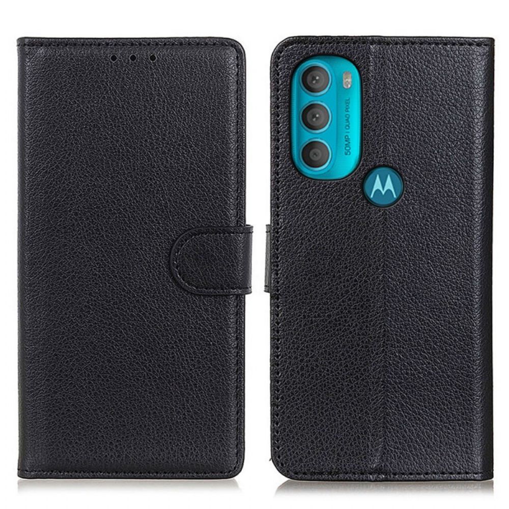 Flip Case voor Moto G71 5G Traditioneel Lychee