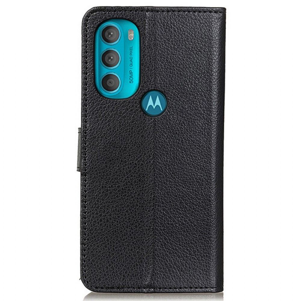 Flip Case voor Moto G71 5G Traditioneel Lychee