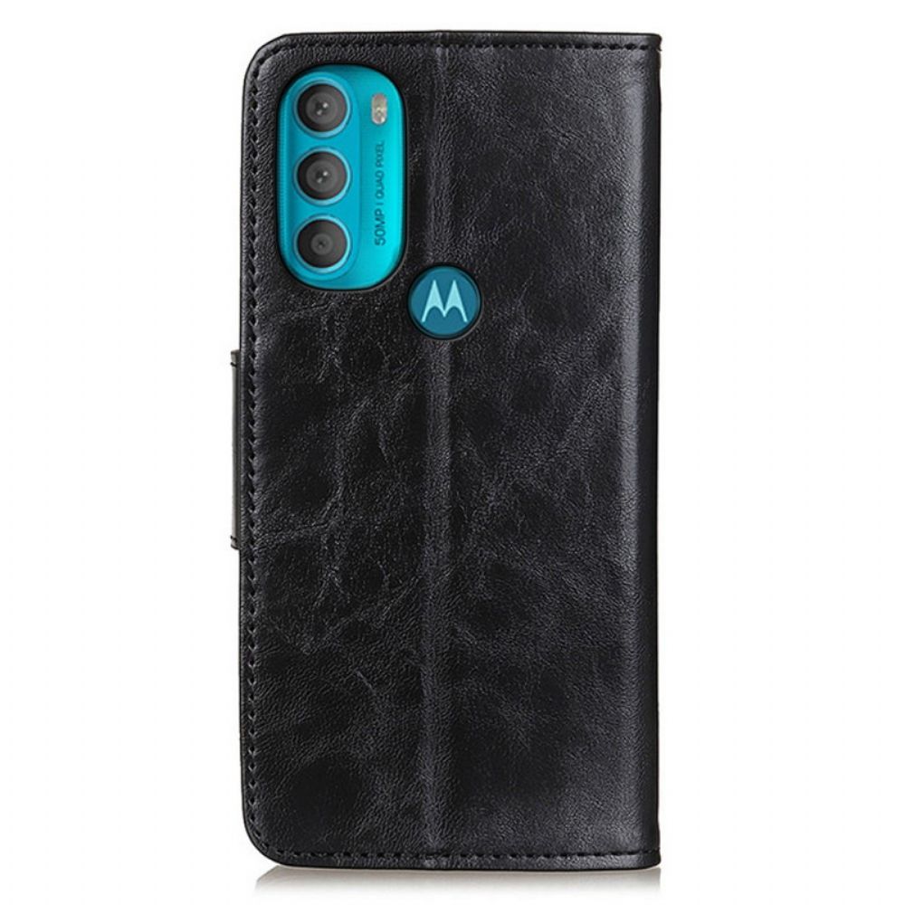 Folio-hoesje voor Moto G71 5G Flip Case Dubbelzijdige Magnetische Klep