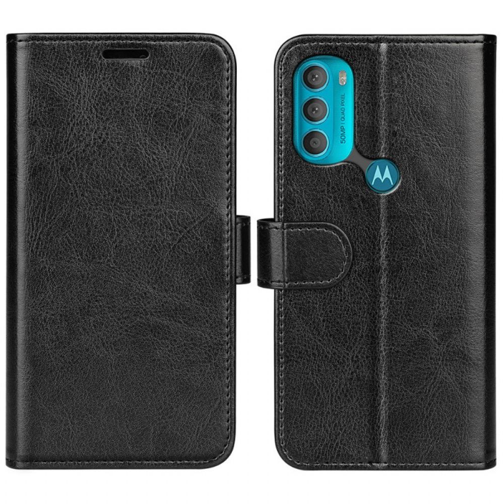 Folio-hoesje voor Moto G71 5G Ledereffect