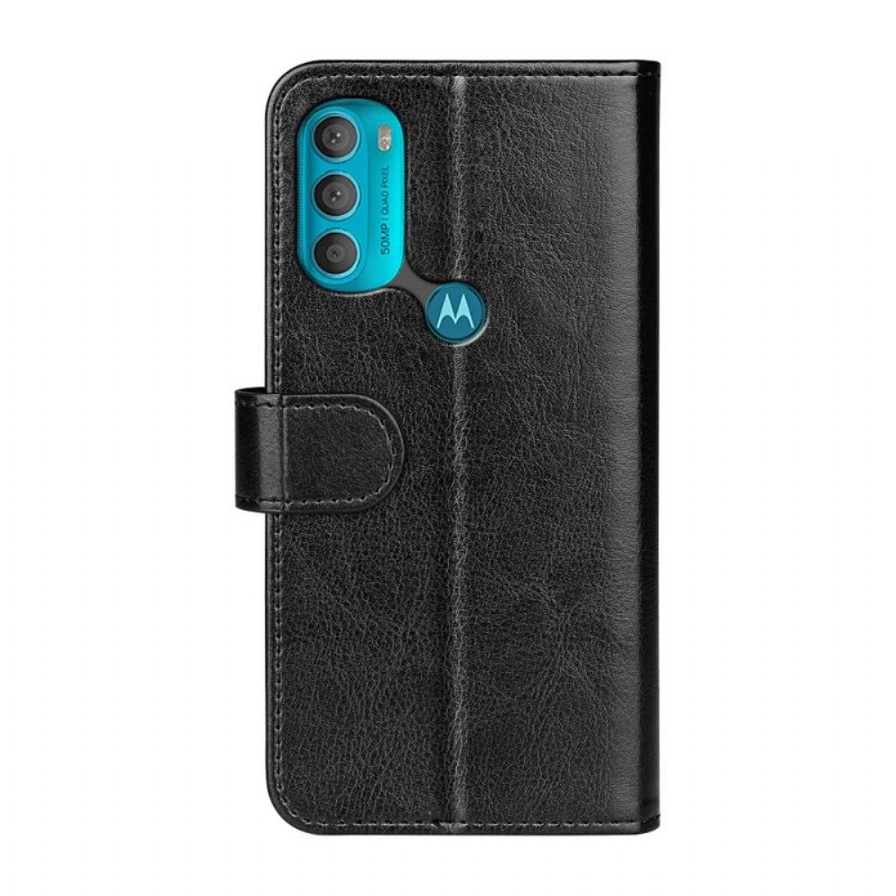 Folio-hoesje voor Moto G71 5G Ledereffect