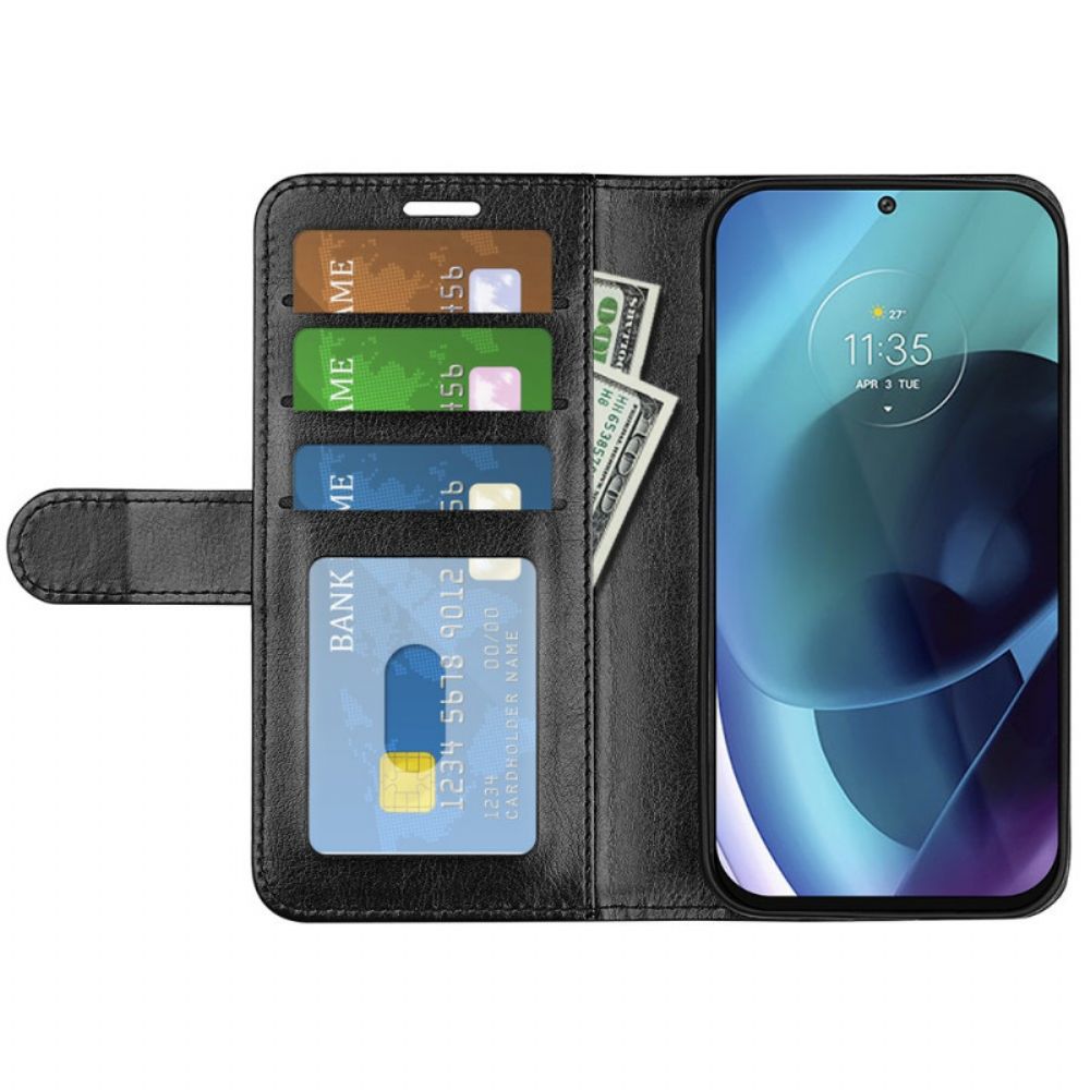 Folio-hoesje voor Moto G71 5G Ledereffect