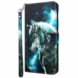 Folio-hoesje voor Moto G71 5G Majestueuze Wolf