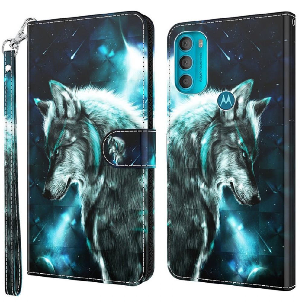 Folio-hoesje voor Moto G71 5G Majestueuze Wolf