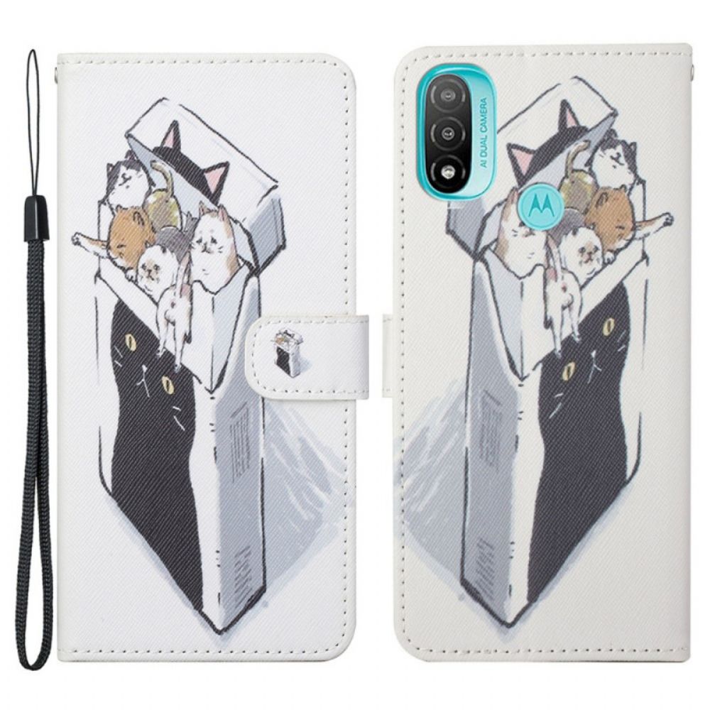 Folio-hoesje voor Moto G71 5G Met Ketting Thong Kat Levering