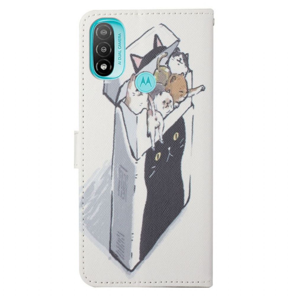 Folio-hoesje voor Moto G71 5G Met Ketting Thong Kat Levering