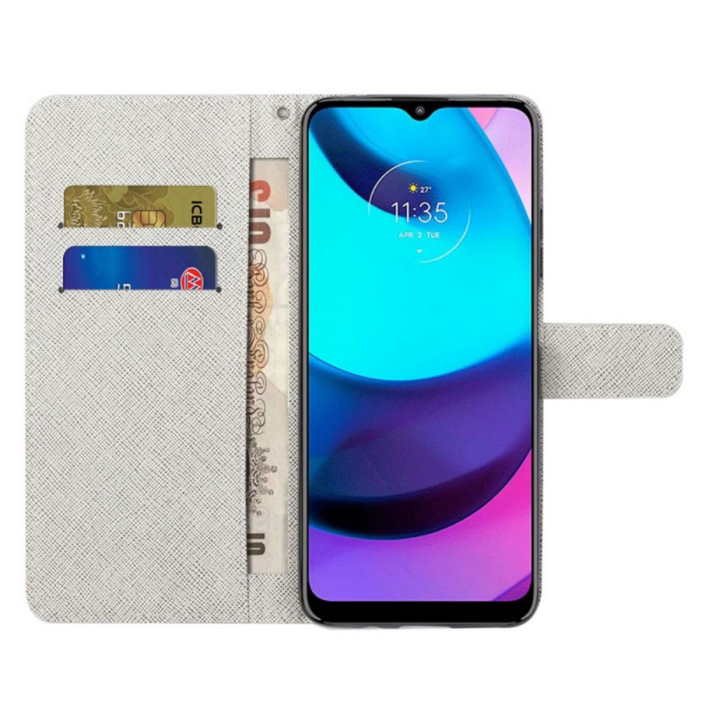 Folio-hoesje voor Moto G71 5G Met Ketting Thong Kat Levering