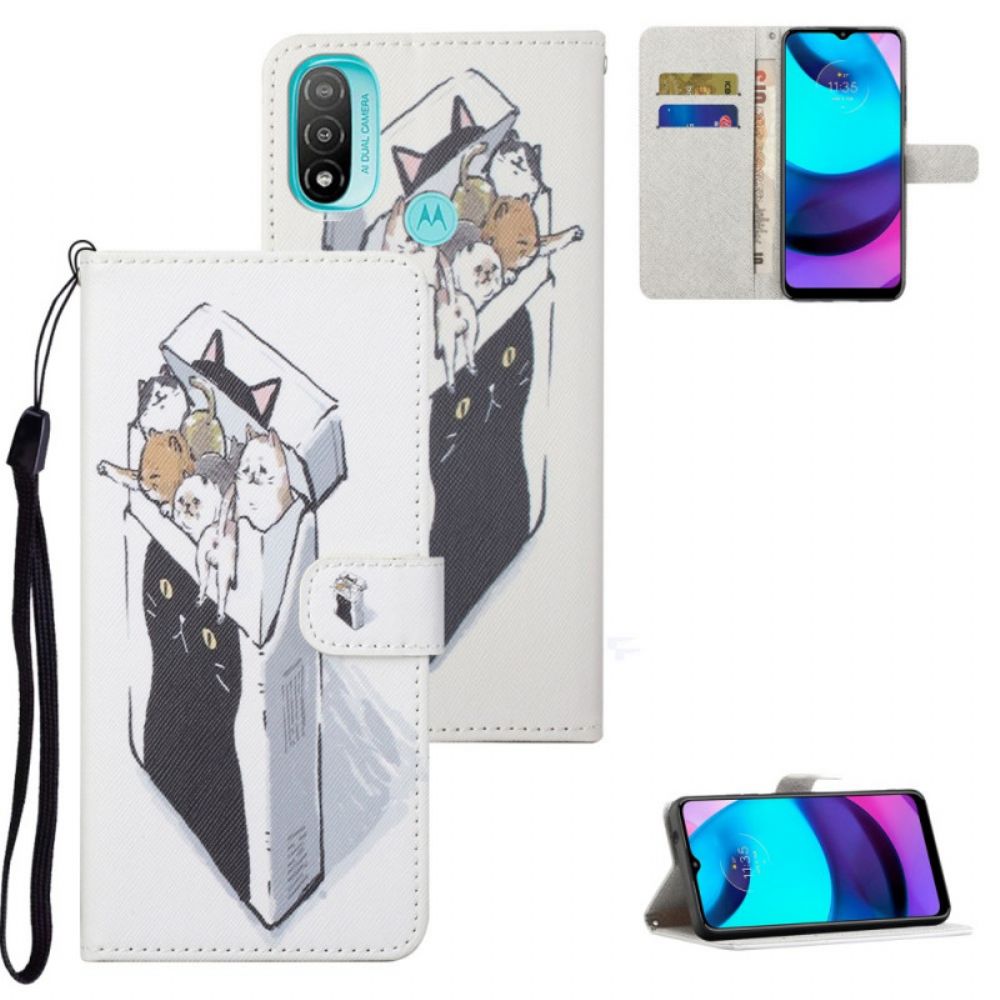 Folio-hoesje voor Moto G71 5G Met Ketting Thong Kat Levering