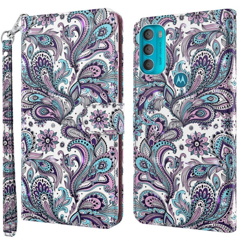 Folio-hoesje voor Moto G71 5G Paisley-patroon