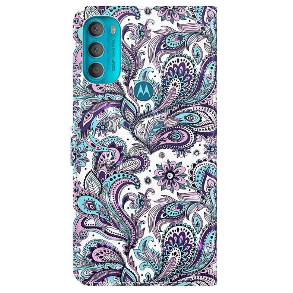 Folio-hoesje voor Moto G71 5G Paisley-patroon