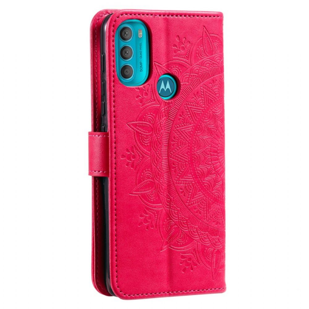 Folio-hoesje voor Moto G71 5G Zon Mandala