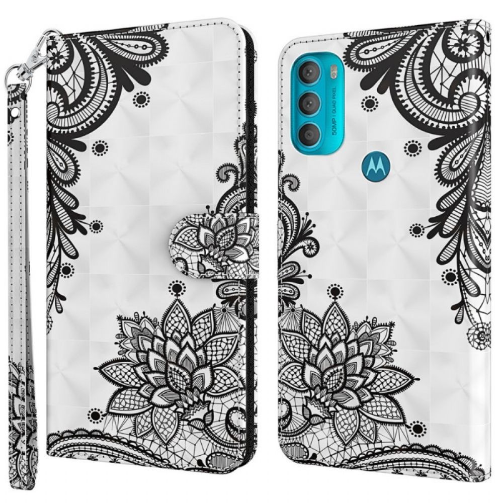 Leren Hoesje voor Moto G71 5G Chique Kant