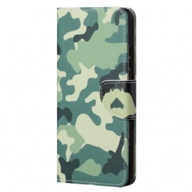 Leren Hoesje voor Moto G71 5G Militaire Camouflage