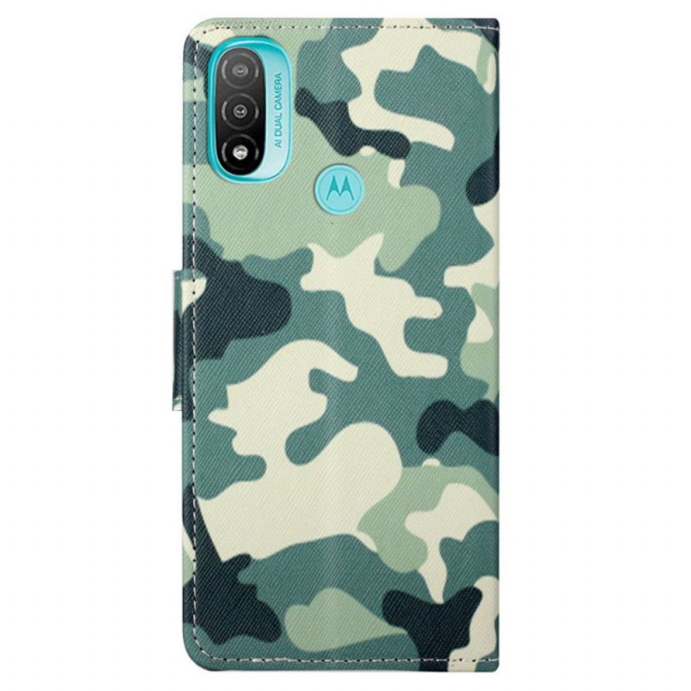 Leren Hoesje voor Moto G71 5G Militaire Camouflage